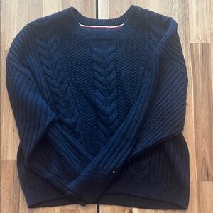 Women’s Navy Cable Knit Sweater